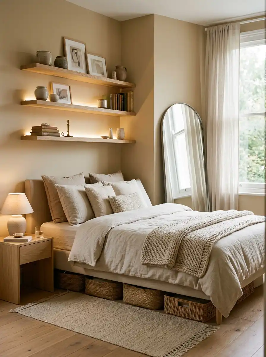 Corner Focus with Multi-Level Display (Small Bedroom Idea)