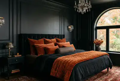 39+ Inspiring Bedroom Ideas: Where Rustic Simplicity Meets Dark Palace Elegance.