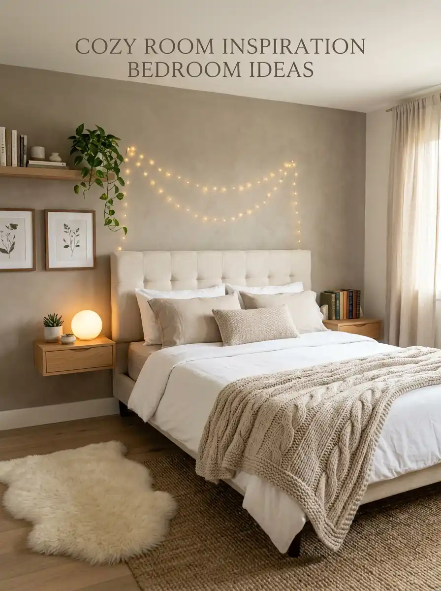 15.The Harmony of Scandi-Organic and Subtle Bling: A Cozy Bedroom Idea