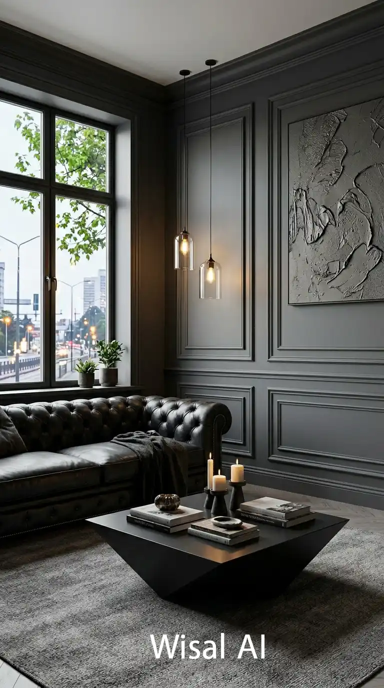 Dark Moody Living Room: A Sophisticated Blend of Classic Roots and City Life