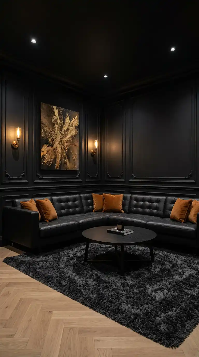 1.Dark Moody Living Room Ideas: A Masterclass in Industrial Luxe