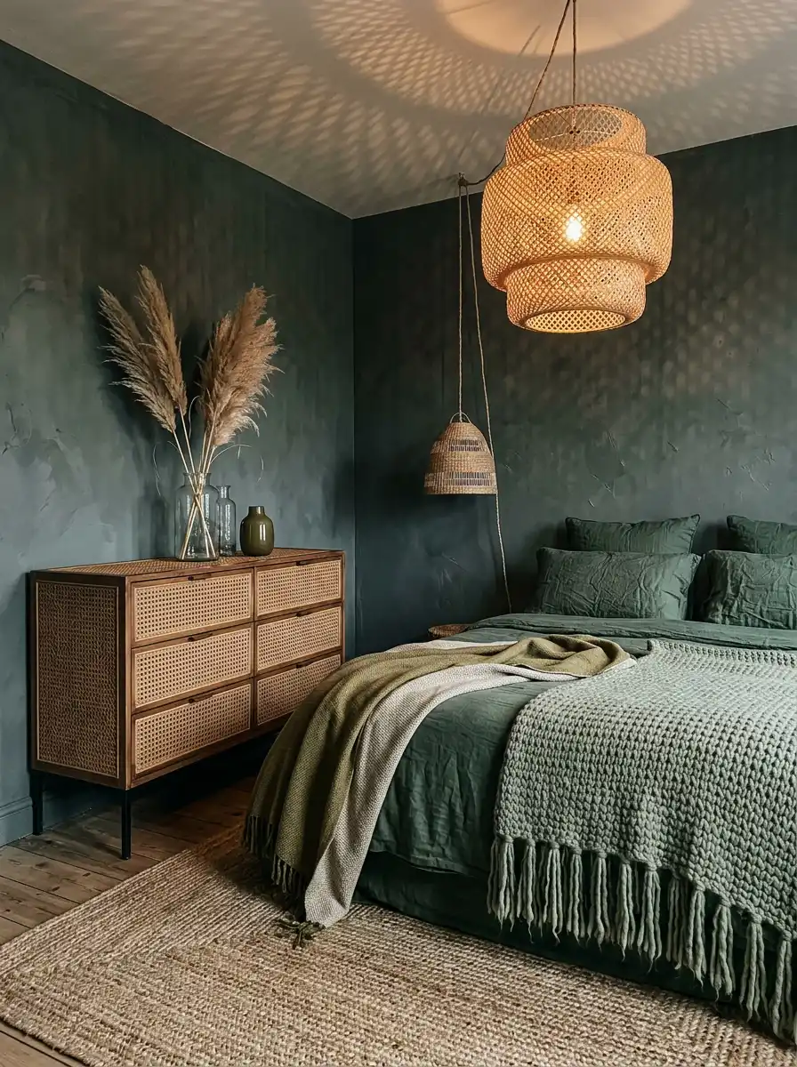 20.Dramatic Dark Woven Texture Retreat