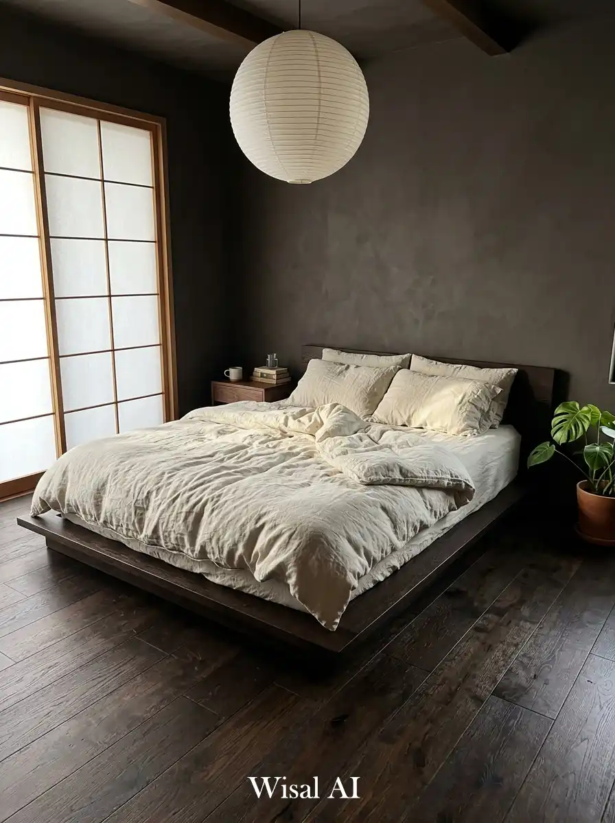 20 Dark Japandi Bedroom Ideas Where Moody Meets Minimal | Wisal