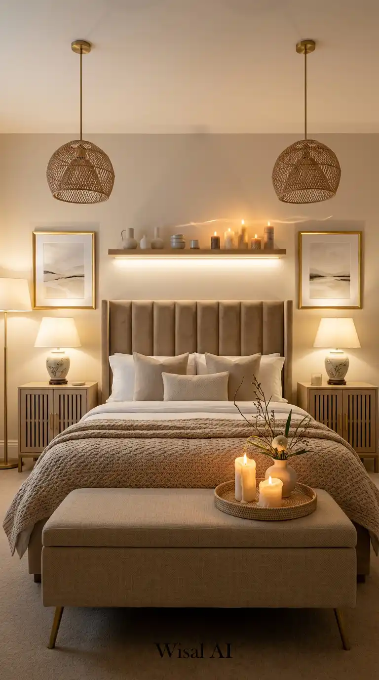 12.The Art of the Niche Beige Bedroom Idea