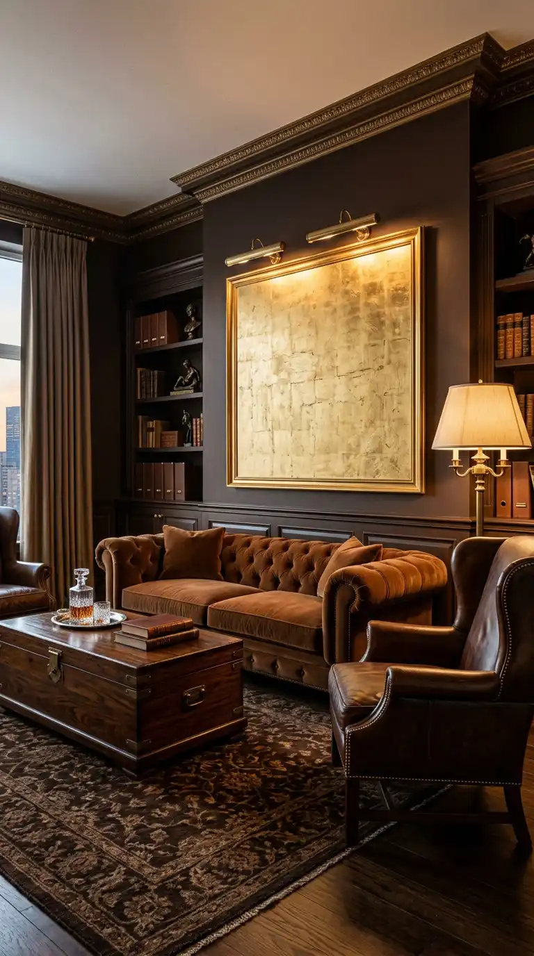 9. Leather and Cognac: Executive Power Duo