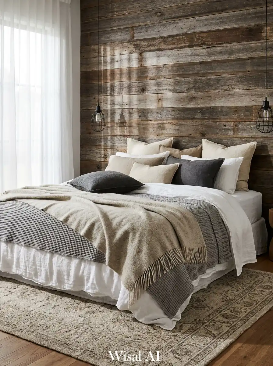 10.Mastering Comfort: Small Rustic Bedroom Ideas with Layered Fabrics
