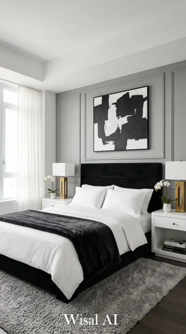 15 Ways to Style a Timeless Black and White Bedroom Idea - AI Generated Interior Design Inspiration | Wisal AI : object Object,object Object,object Object,object Object,object Object,object Object,object Object,object Object,object