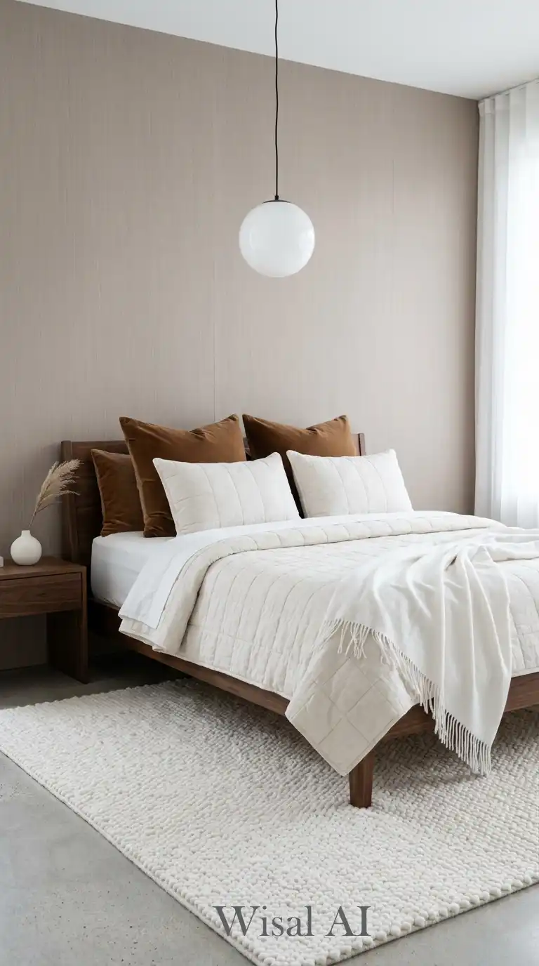 10.Pure Serenity: Achieving Quiet Luxury in a Brown and White Bedroom