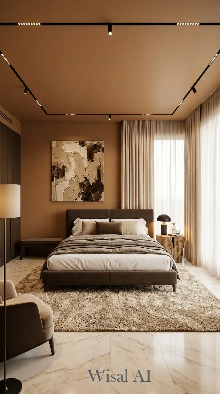 13.Seamless Serenity: The Ultimate Luxury Brown and White Bedroom Retreat