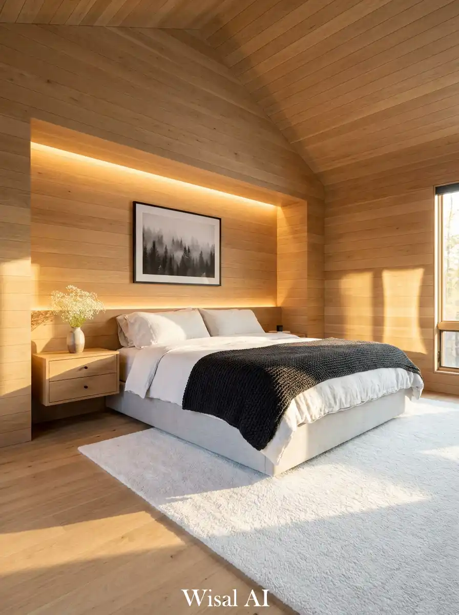 9.Small Rustic Bedroom Ideas: Bright, Clean, and Textured