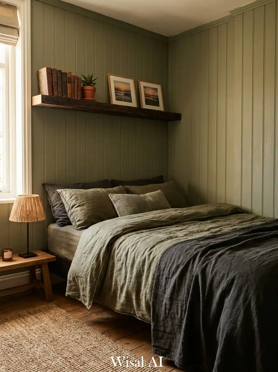 11.Small Rustic Bedroom Ideas: Embracing Vertical Texture