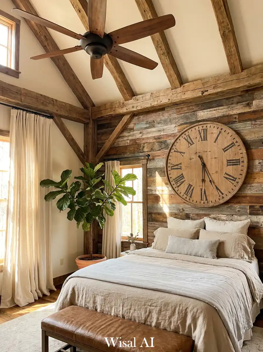 19.Small Rustic Bedroom Ideas: Playing with Scale