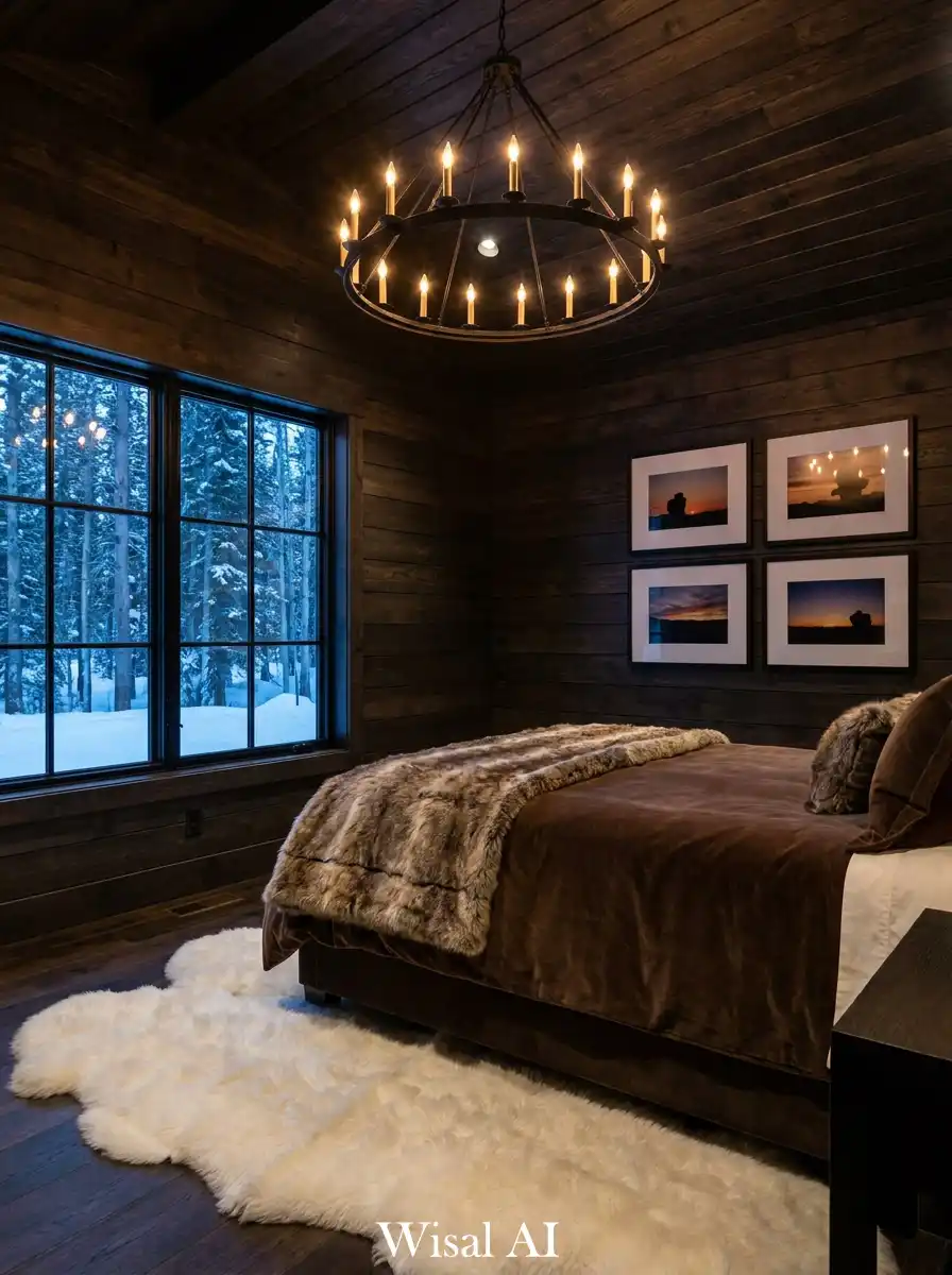 20.Small Rustic Bedroom Ideas: Velvet and Shadows