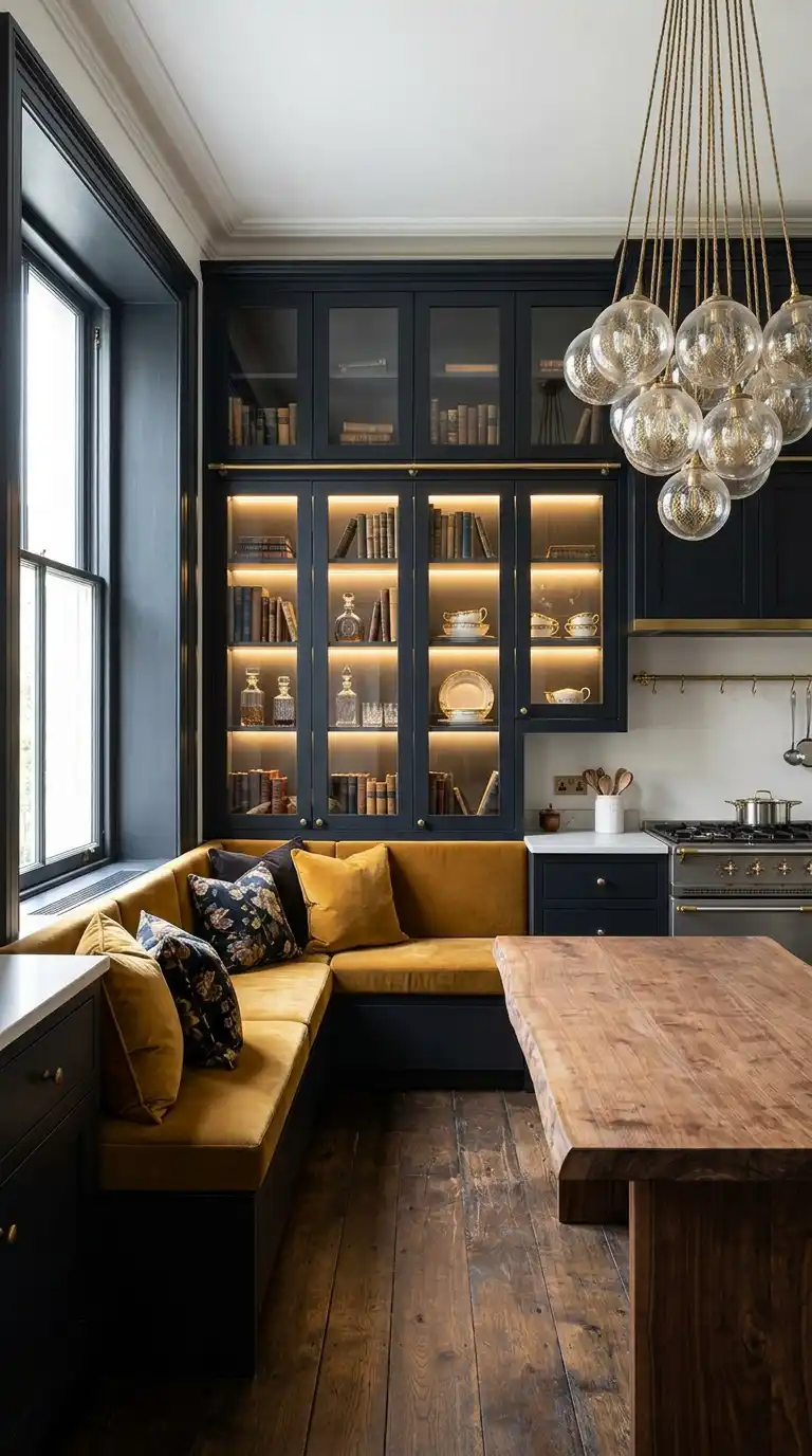 9. Velvet Salon Sanctuary Luxury Rustic Kitchen Idea