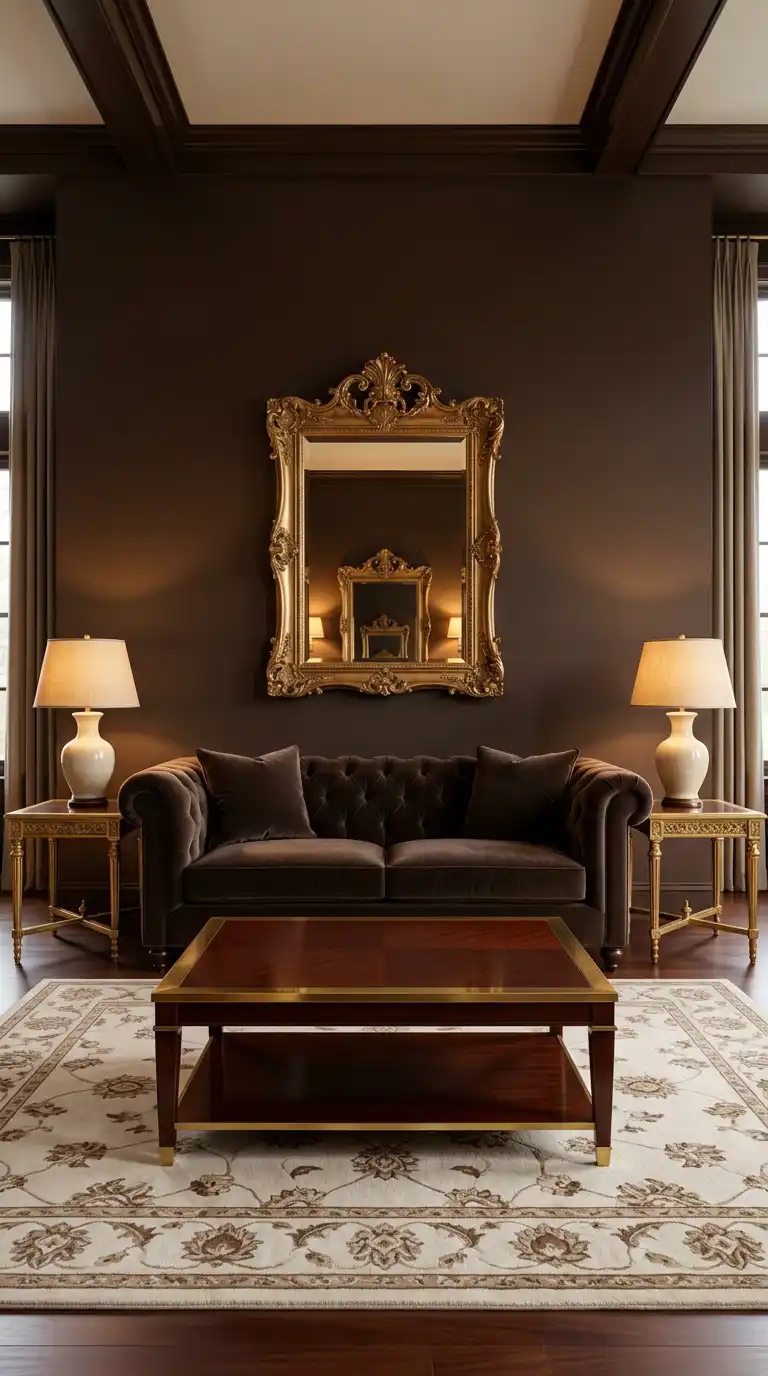 6. Symmetrical Gold: Chocolate and Ivory Balance