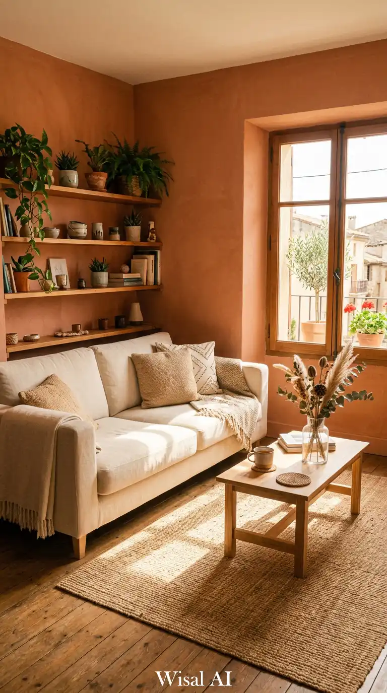 6. Terracotta and Warm Clay Ancient Color. Modern Spatial Logic.