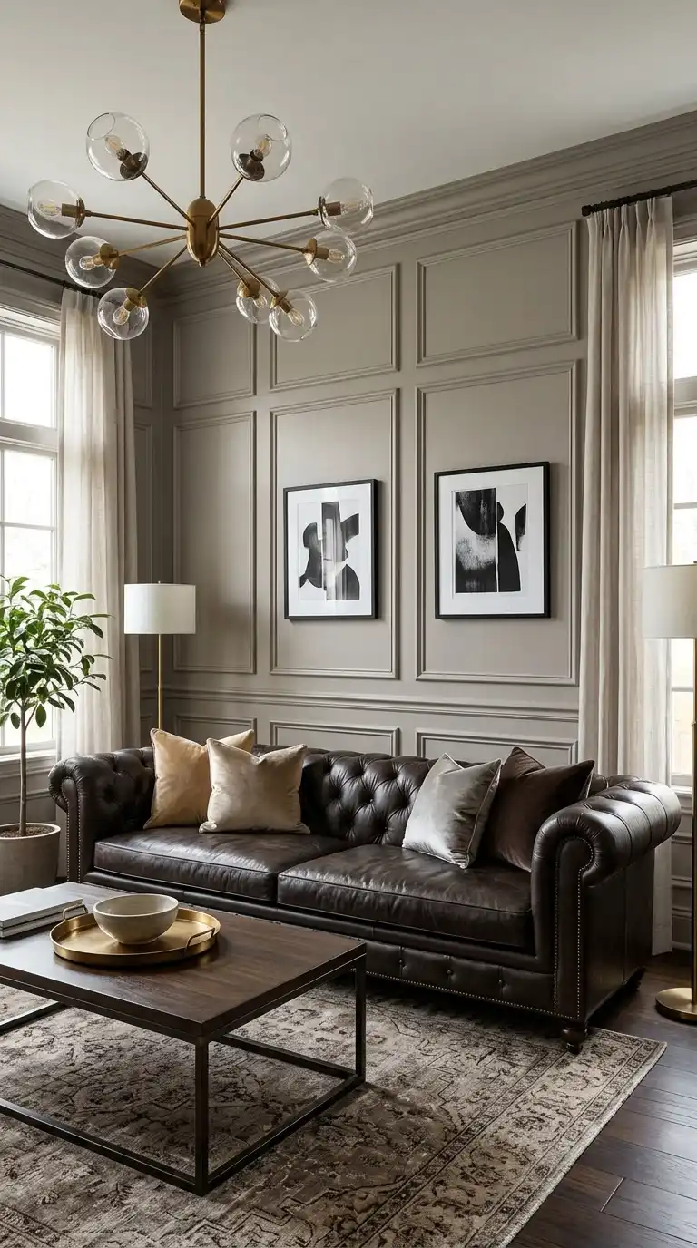 Timeless Sophistication for a Traditional Dark Brown Living Room