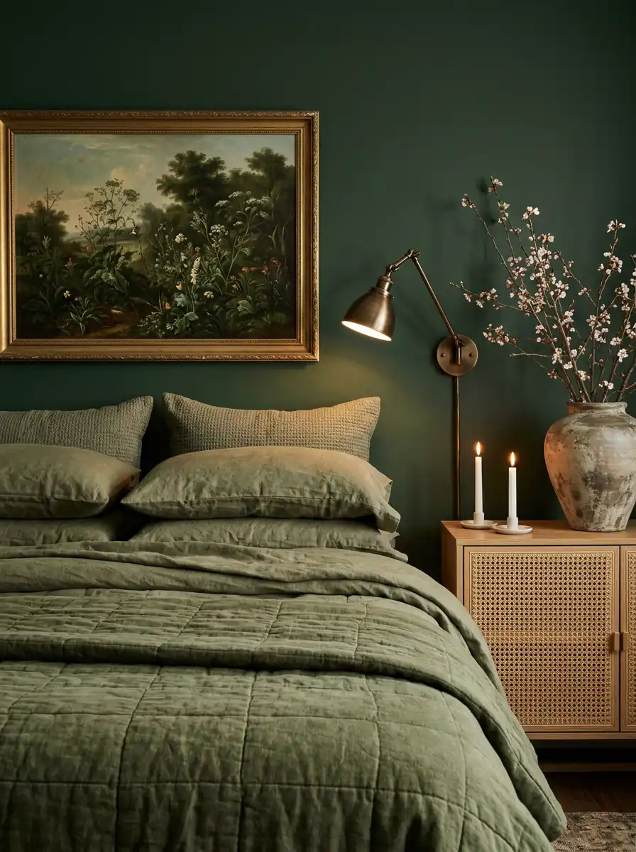 21.The Curated Collector's Green Bedroom