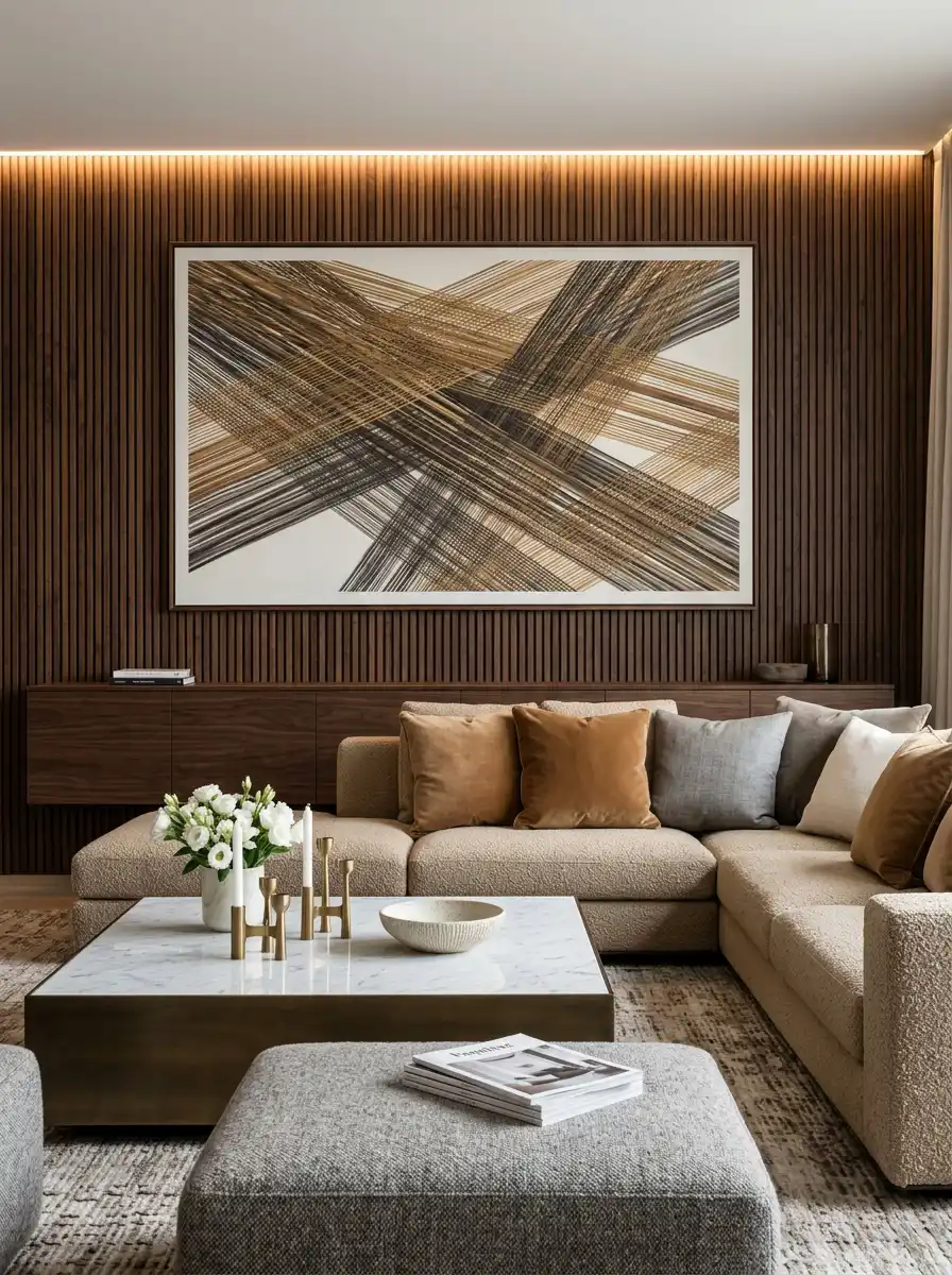 Transform Your Space: 28.The Linear Modern Hearth :A Stunning Living Room Idea25 Stunning Living Room Ideas for a Modern, Organic 2026 Home Design