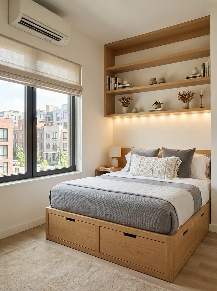 27.The Multifunctional Platform Bed: Small Bedroom Idea