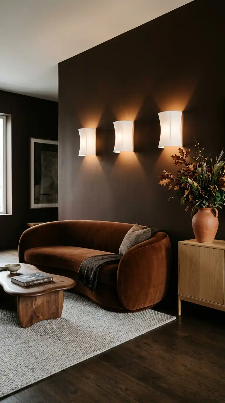 10. The Sculptural Cocoa: Curved Artful Lighting