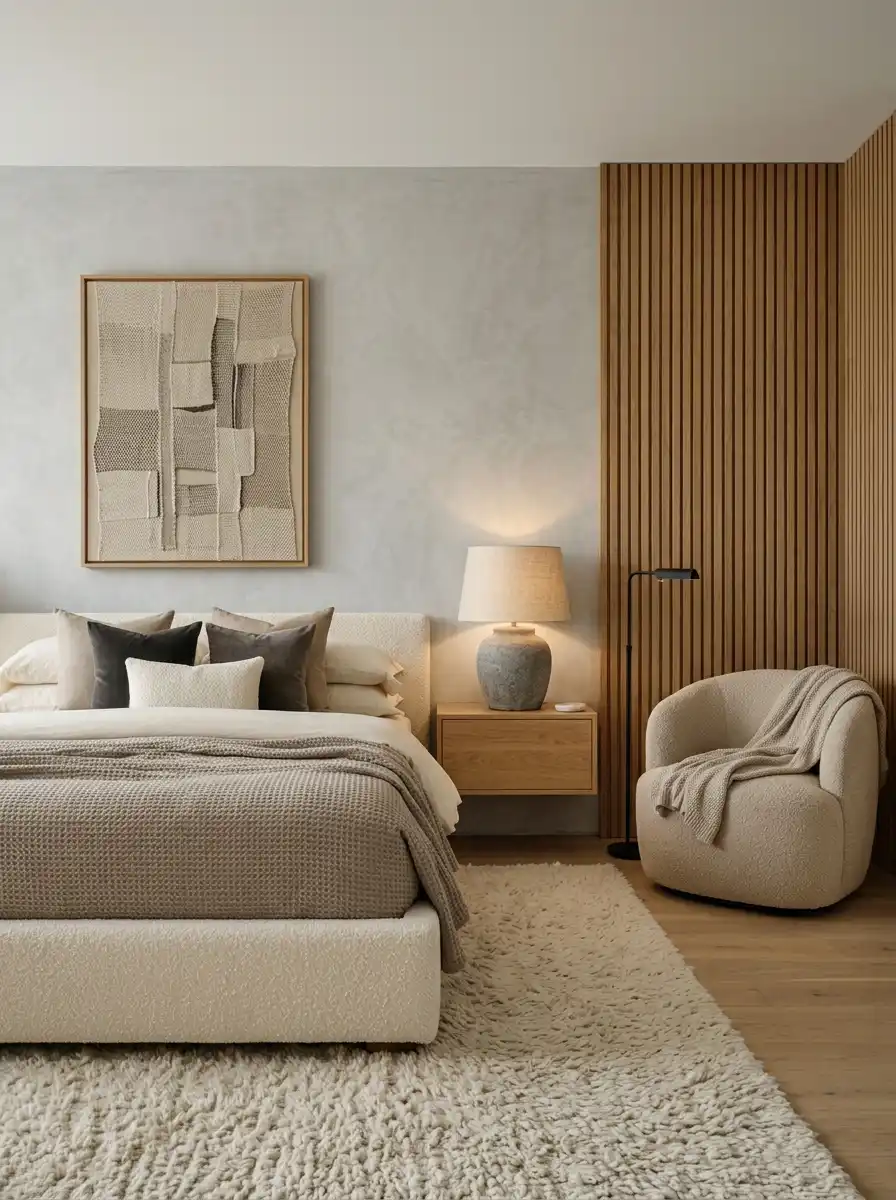 6. The Textured Sanctuary: A Cozy Bedroom Idea with Depth