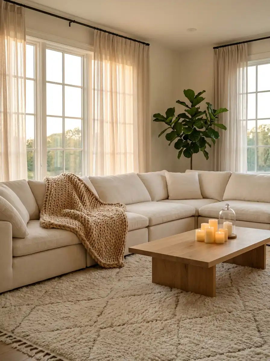 31. The Velvet Sunset: A Cozy Living Room Idea