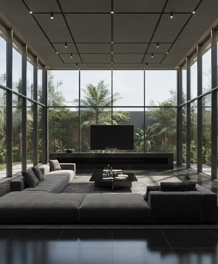 The Obsidian Daylight Pavilion living room | Wisal