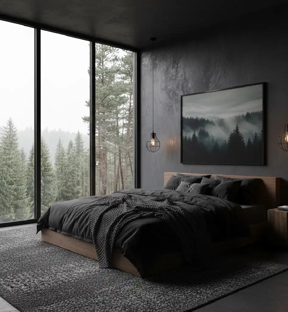 20+ Moody Sanctuary Designs: Mastering the Art of Dark Minimalist & Biophilic Bedrooms