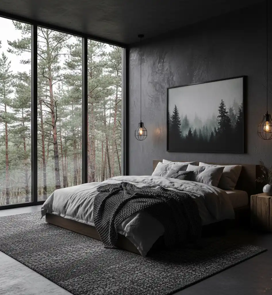 20+ Moody Sanctuary Designs: Mastering the Art of Dark Minimalist & Biophilic Bedrooms
