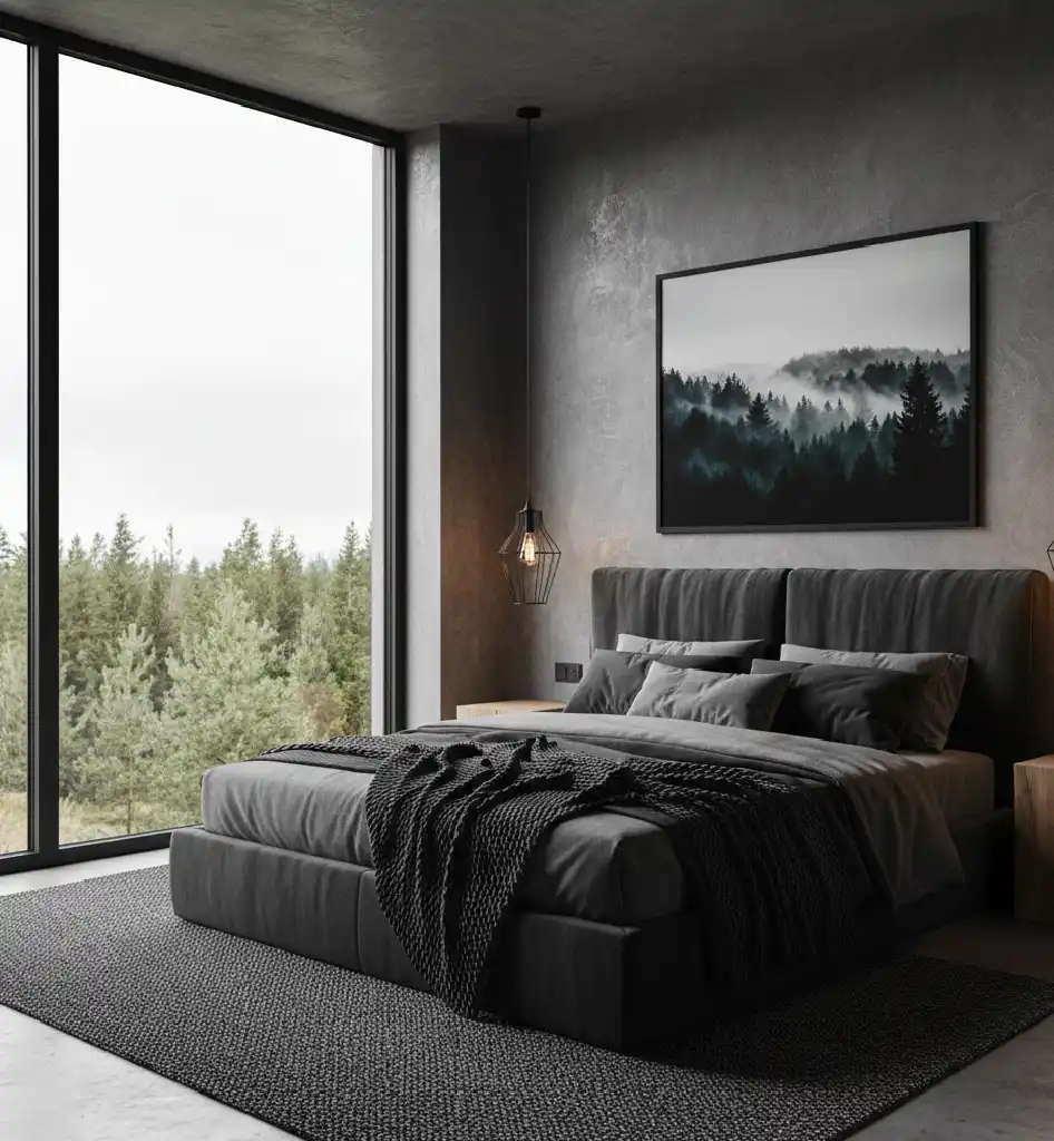 20+ Moody Sanctuary Designs: Mastering the Art of Dark Minimalist & Biophilic Bedrooms