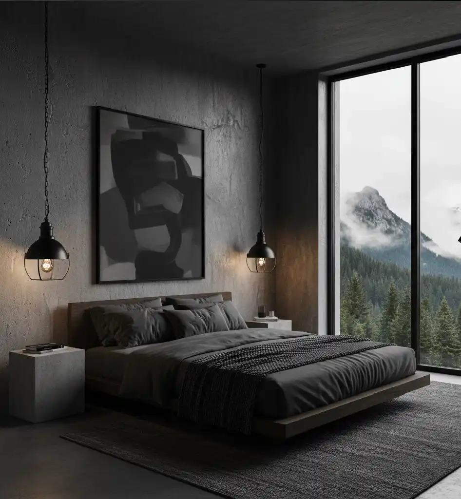 20+ Moody Sanctuary Designs: Mastering the Art of Dark Minimalist & Biophilic Bedrooms