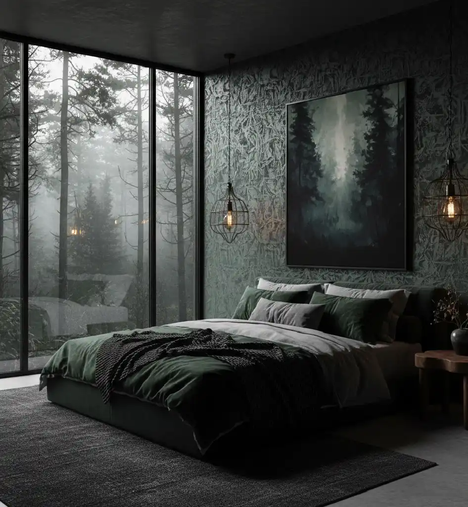 20+ Moody Sanctuary Designs: Mastering the Art of Dark Minimalist & Biophilic Bedrooms