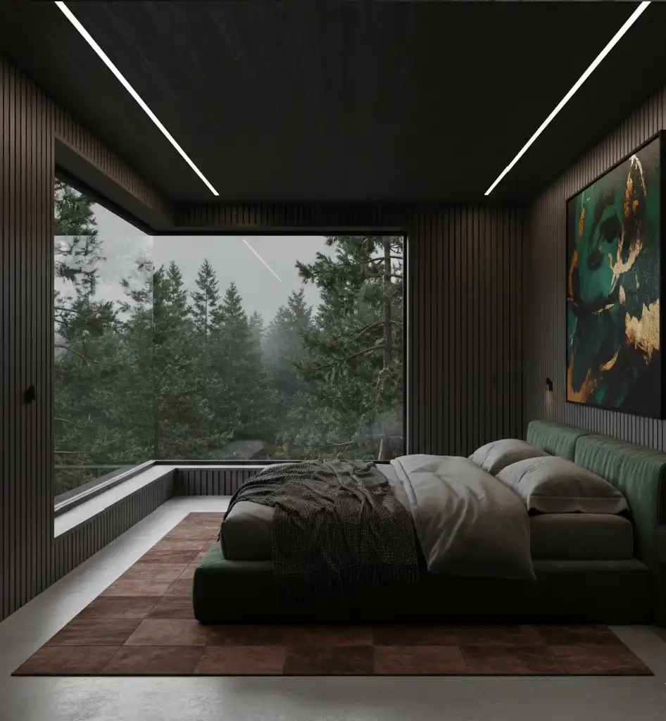 20+ Moody Sanctuary Designs: Mastering the Art of Dark Minimalist & Biophilic Bedrooms
