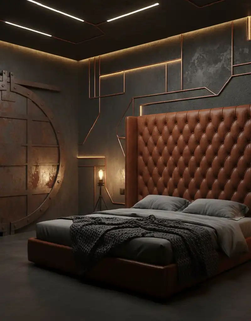 +25 Industrial Loft Bedroom Inspirations: Concrete, Leather, and Metal Aesthetics for 2026.