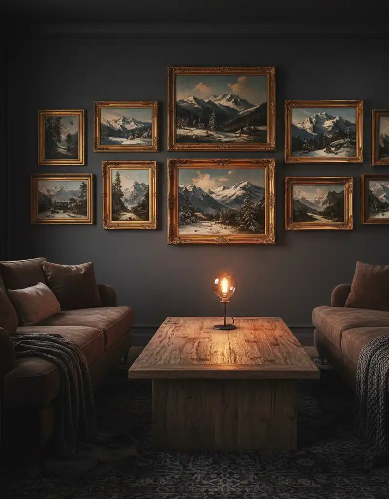 +20 Modern Rustic Living Spaces: Mastering Dark Tones, Textures, and Winter Warmth