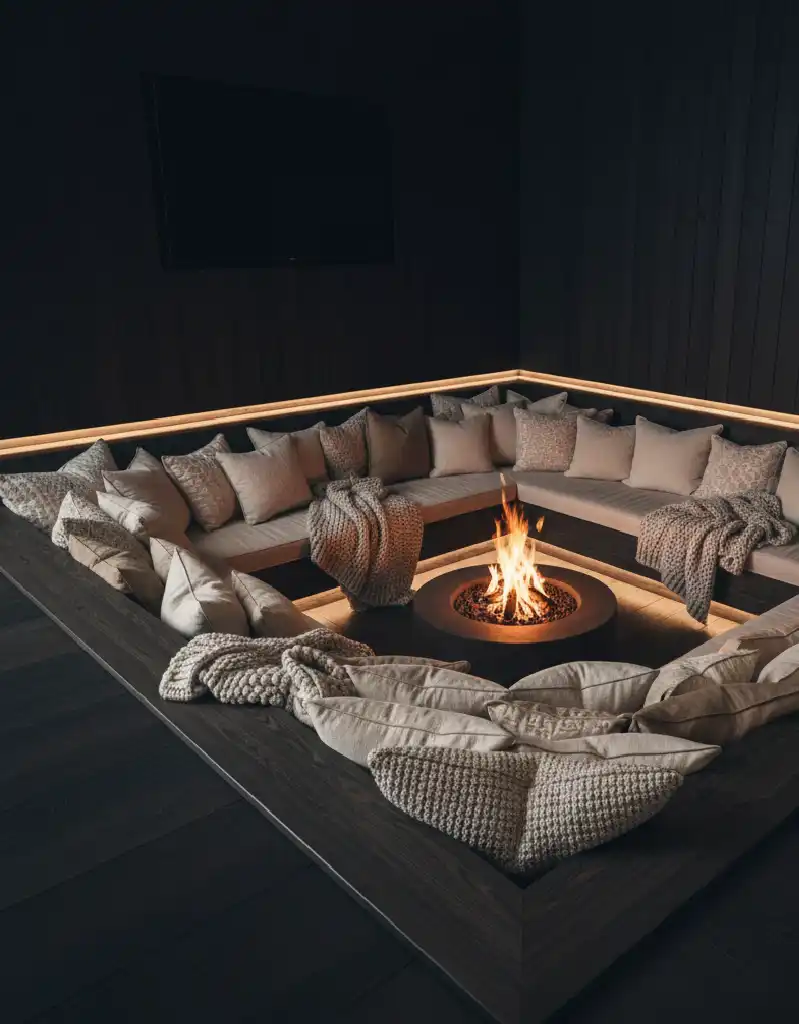 +20 Modern Rustic Living Spaces: Mastering Dark Tones, Textures, and Winter Warmth