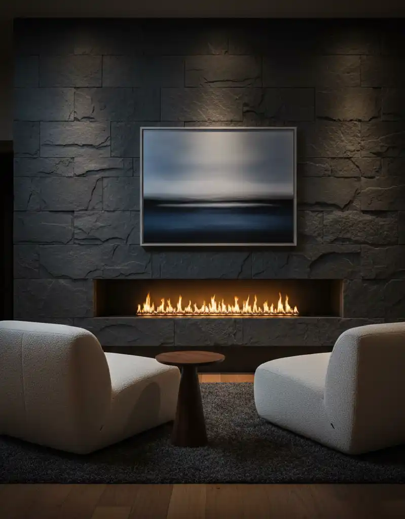 +20 Modern Rustic Living Spaces: Mastering Dark Tones, Textures, and Winter Warmth