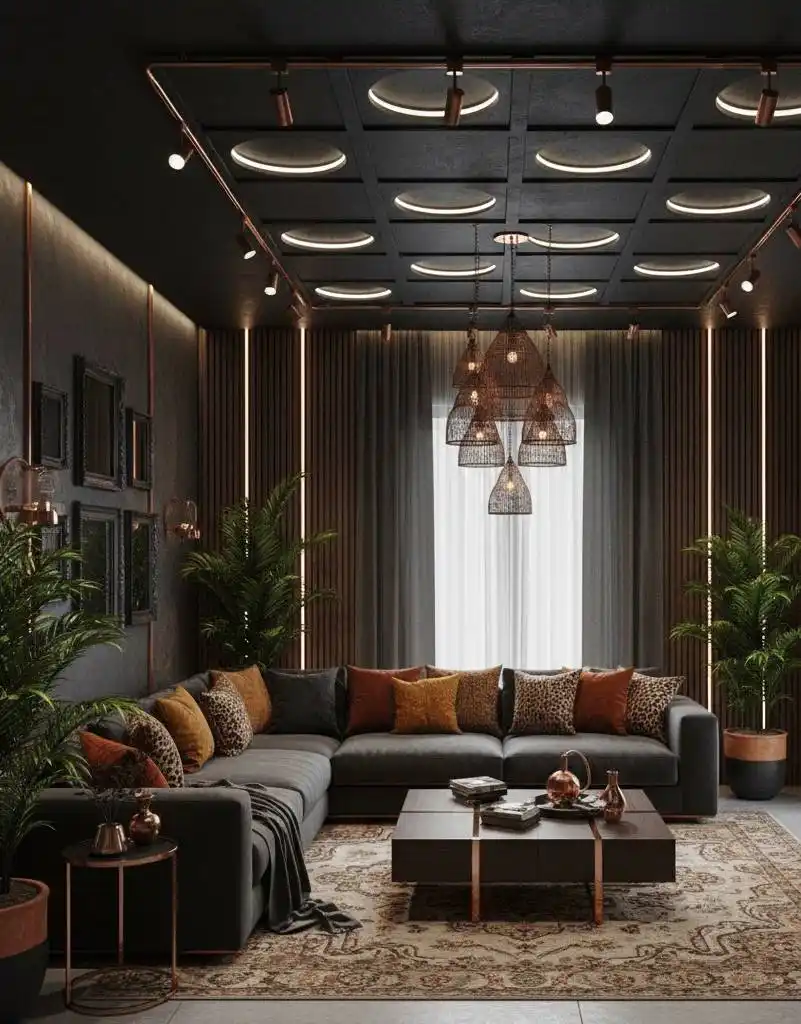 The Obsidian Jungle Manor living room | Wisal