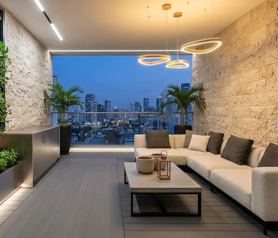 The Urban Oasis: A Luxury Modern Balcony Idea with Integrated Vertical ...